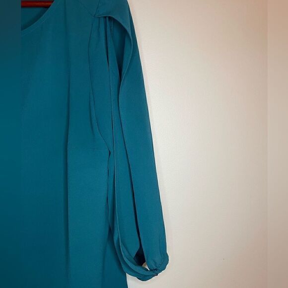 Banana Republic Teal Blouse with open sleeves Size Small - Picture 6 of 10